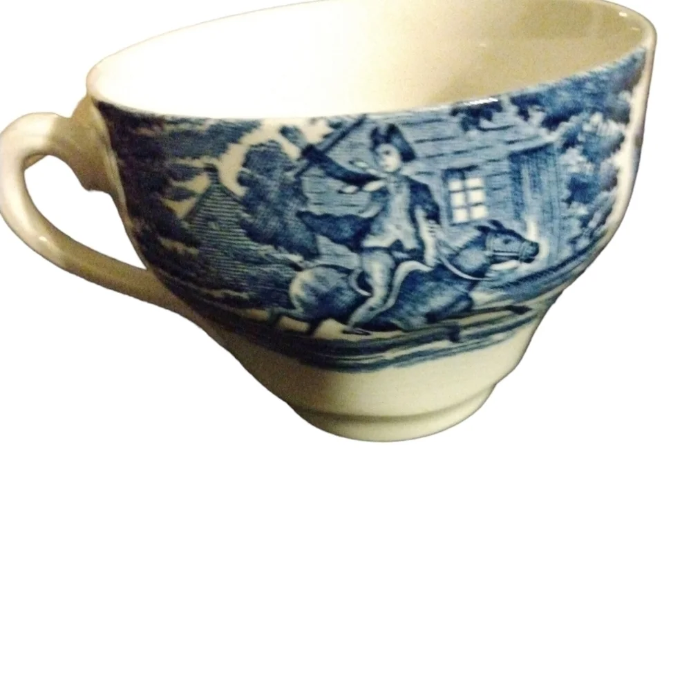 Vintage England made Liberty Blue Staffordshire Paul Revere Teacup